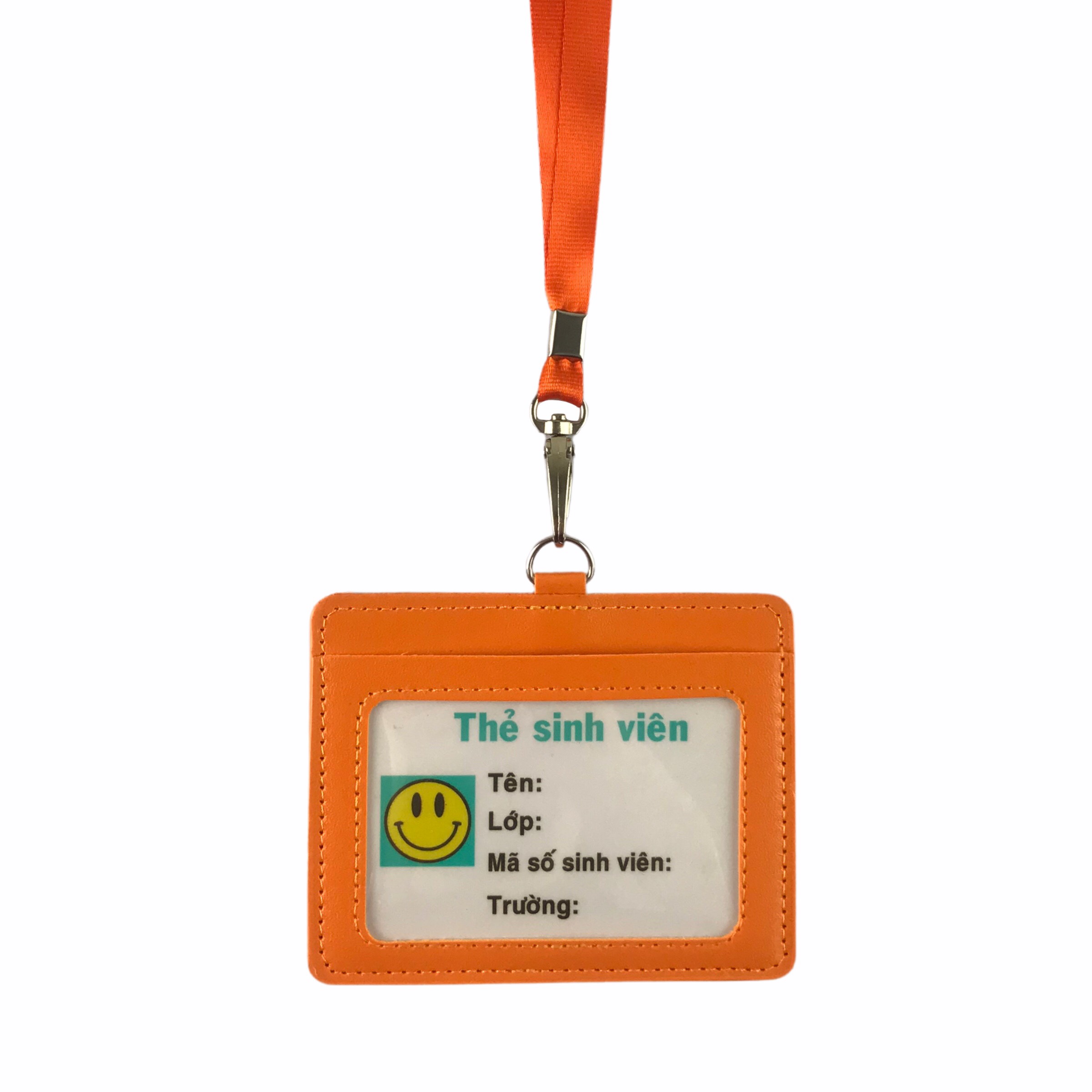 Dây đeo thẻ lụa 1cm đầu móc xoay