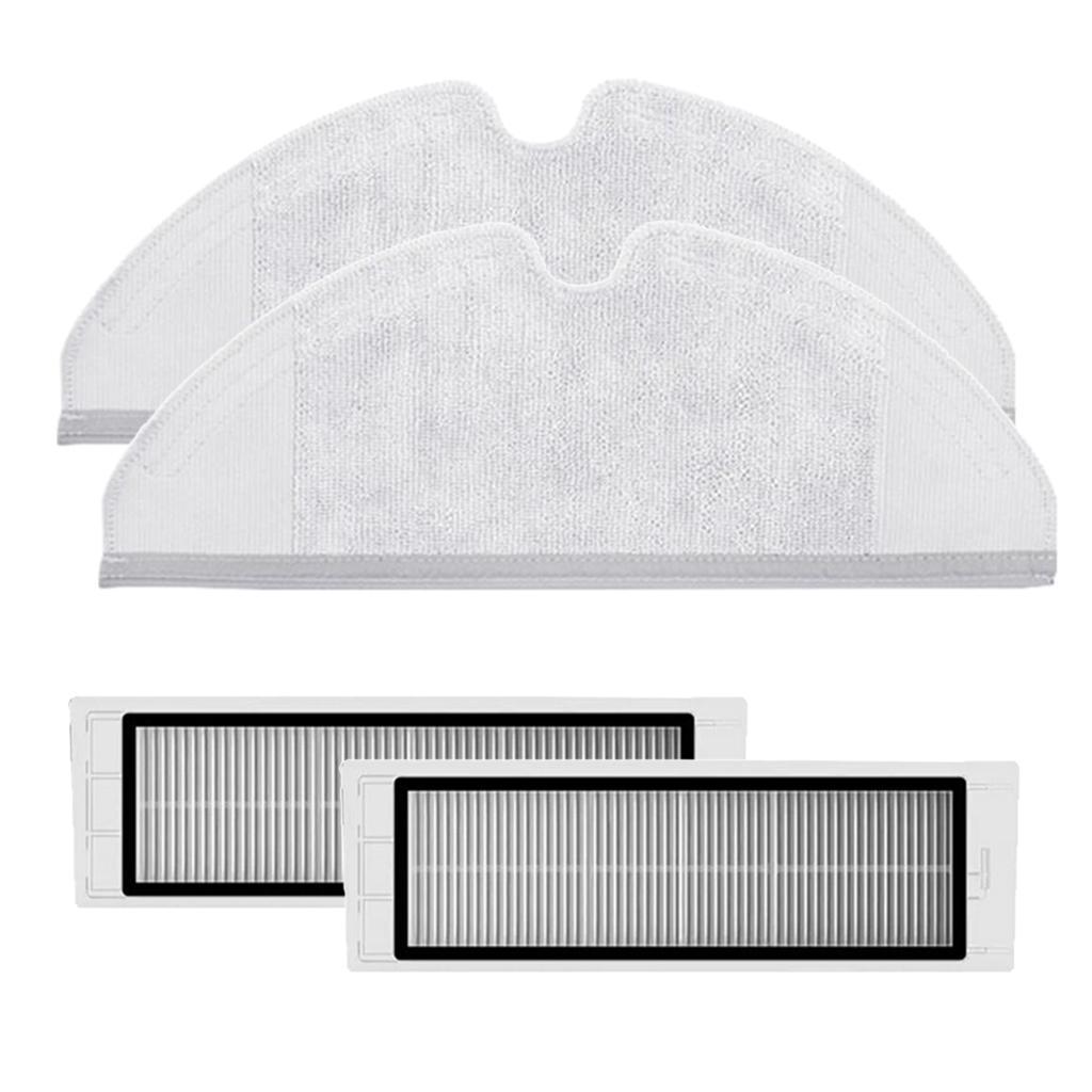 2pcs Mopping Pad + 2pcs HEPA Filter for  Robot Vacuum Cleaner