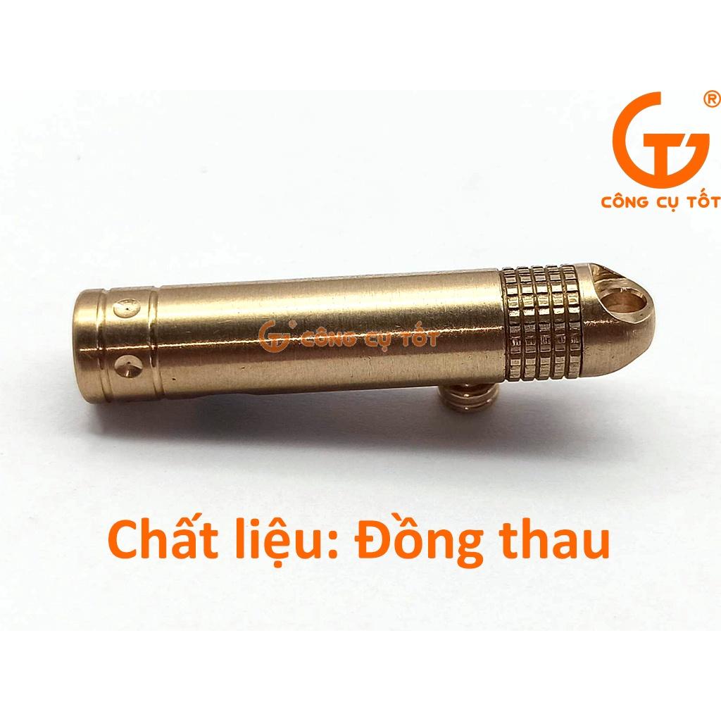 Dao khắc gỗ trổ giấy vỏ đồng thau mini 40mm treo móc khóa