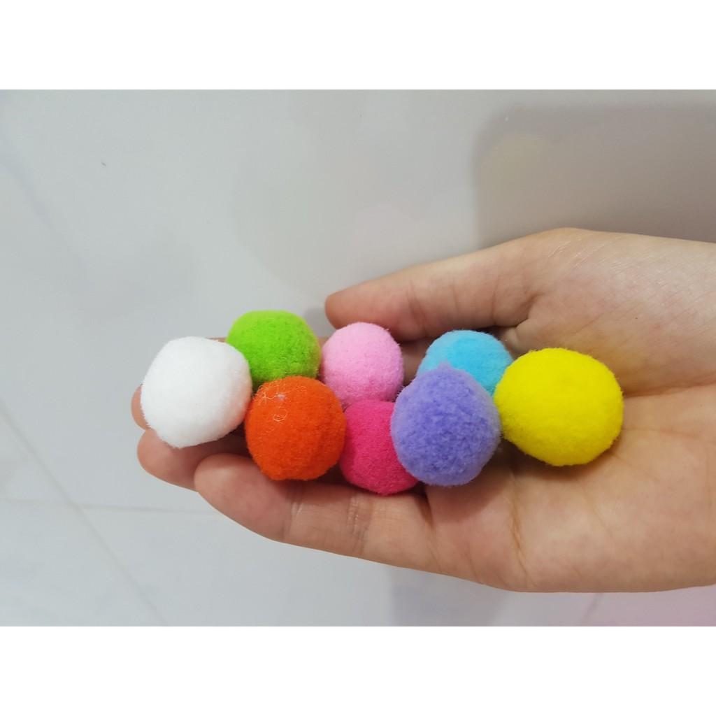 Pompom len 1,5cm chơi bột nặn đất nặn an toàn TEDU