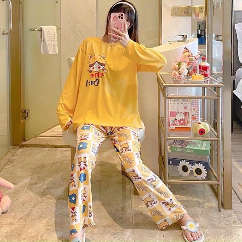 Set thun mặc nhà dài tay