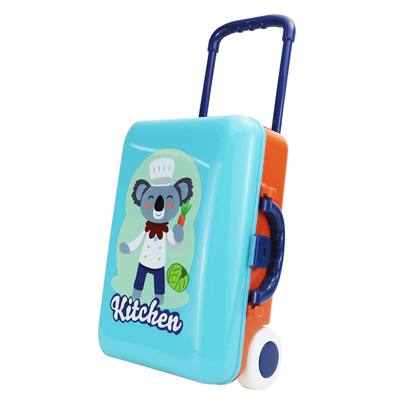 Bộ đồ chơi nhà bếp nấu ăn KAVY kèm vali kéo tiện lợi nhựa nguyên sinh an toàn, chi tiết sinh động, màu sắc trực quan