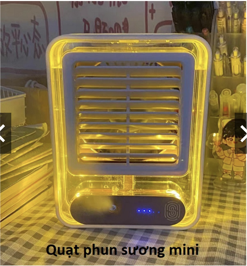 Quạt Điều Hòa Mini Cảm Ứng - Để Bàn Phun Sương Tạo Độ Ẩm Sử Dụng Cổng Sạc USB Tiện Dụng - Giao màu ngẫu nhiên