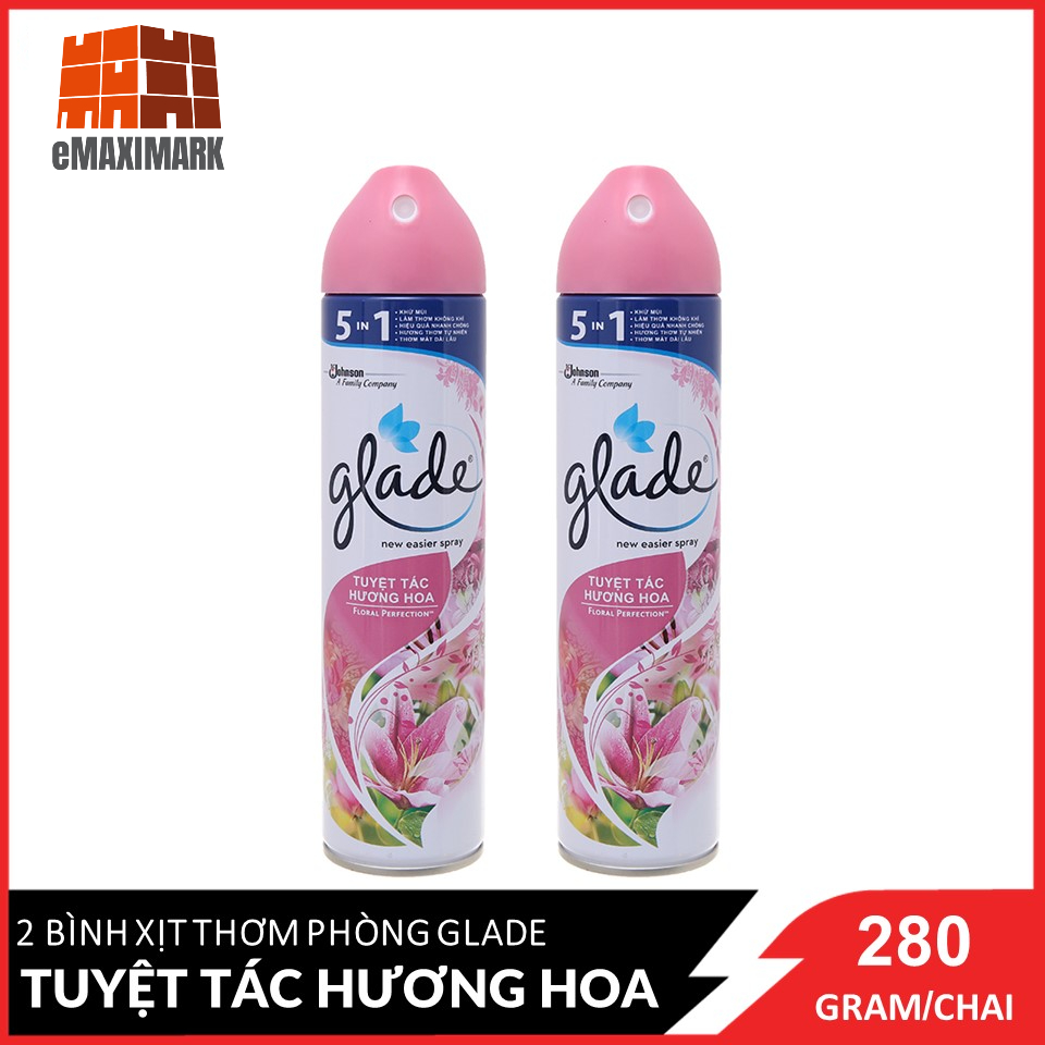 Combo 2 Bình Xịt Thơm Phòng Glade Nature Tuyệt Tác Hương Hoa 280gx2