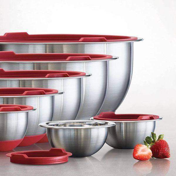 Set Âu Trộn Thực Phẩm 14 Món Tramontina, Chất Liệu Thép Không Gỉ, Dùng Được Với Bếp Từ, Lò Nướng, Lò Vi Sóng, Nhập Đức