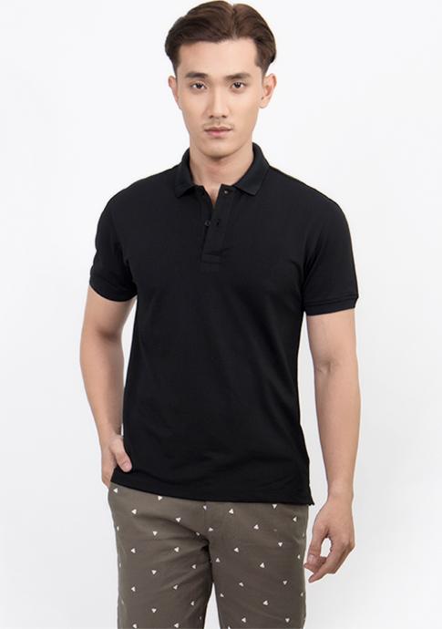 Áo Thun Polo Nam Trơn Novelty NATMMDMPSR200016N - Đen