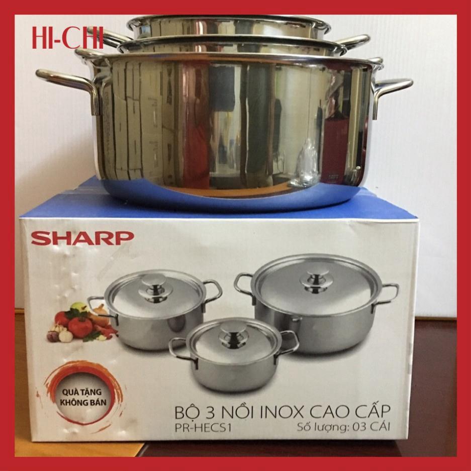 Bộ 3 Nồi inox Sharp cao cấp dùng cho tất cả các loại bếp