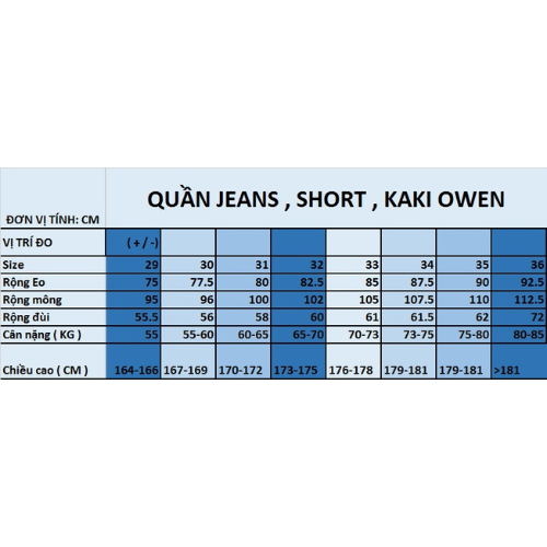 OWEN - Quần khaki Navy Trơn CVC Spandex QKSL221143