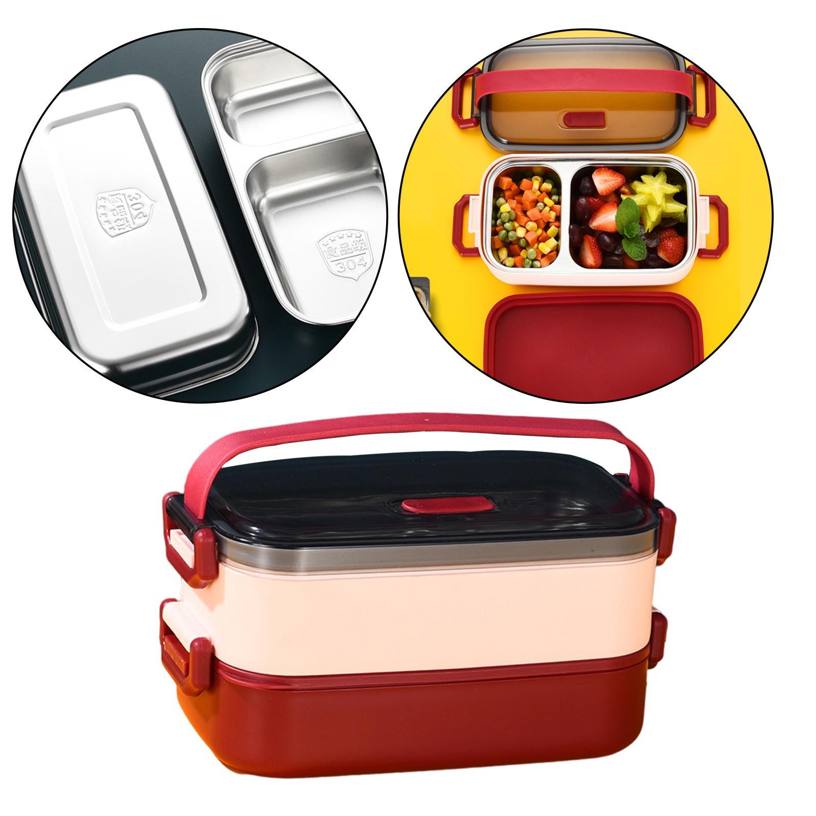 Bento Lunch Box Lunch Container with Handle Durable Storage BPA pink