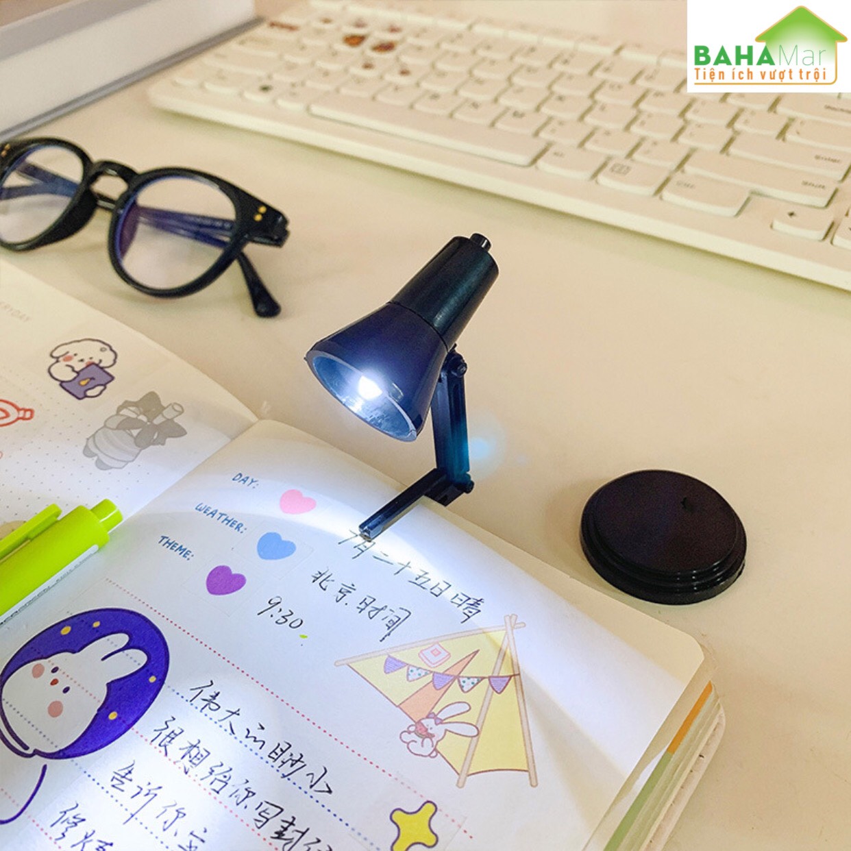 ĐÈN LED DI ĐỘNG MINI TIẾT KIỆM ĐIỆN CÀI ĐỌC SÁCH, LÀM ĐÈN NGỦ, MANG ĐI DU LỊCH  &quot;BAHAMAR&quot; nhỏ gọn và thuận tiện sử dụng, ánh sáng tốt mà tiêt kiệm điện
