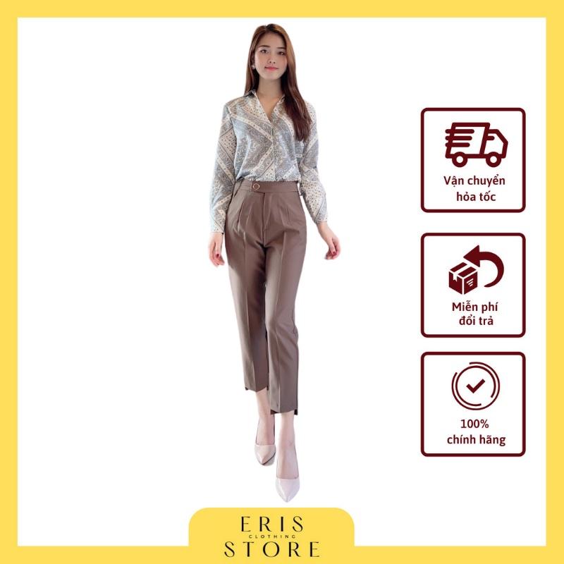 Quần vải nữ đai tròn gấu lệch Eris