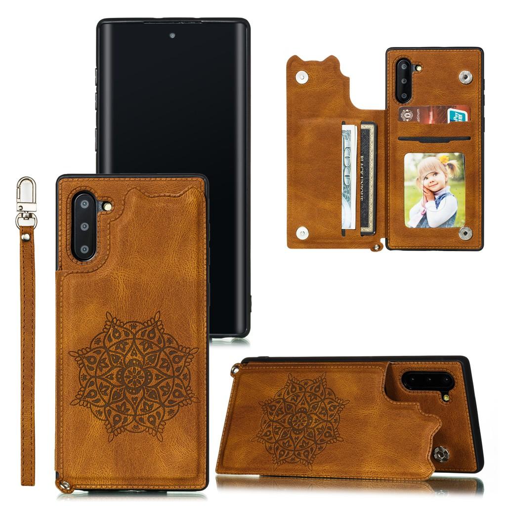 Ốp lưng da gập cho Samsung Galaxy Note10 Note10+ S10 Plus S10+ S10e A750 A7