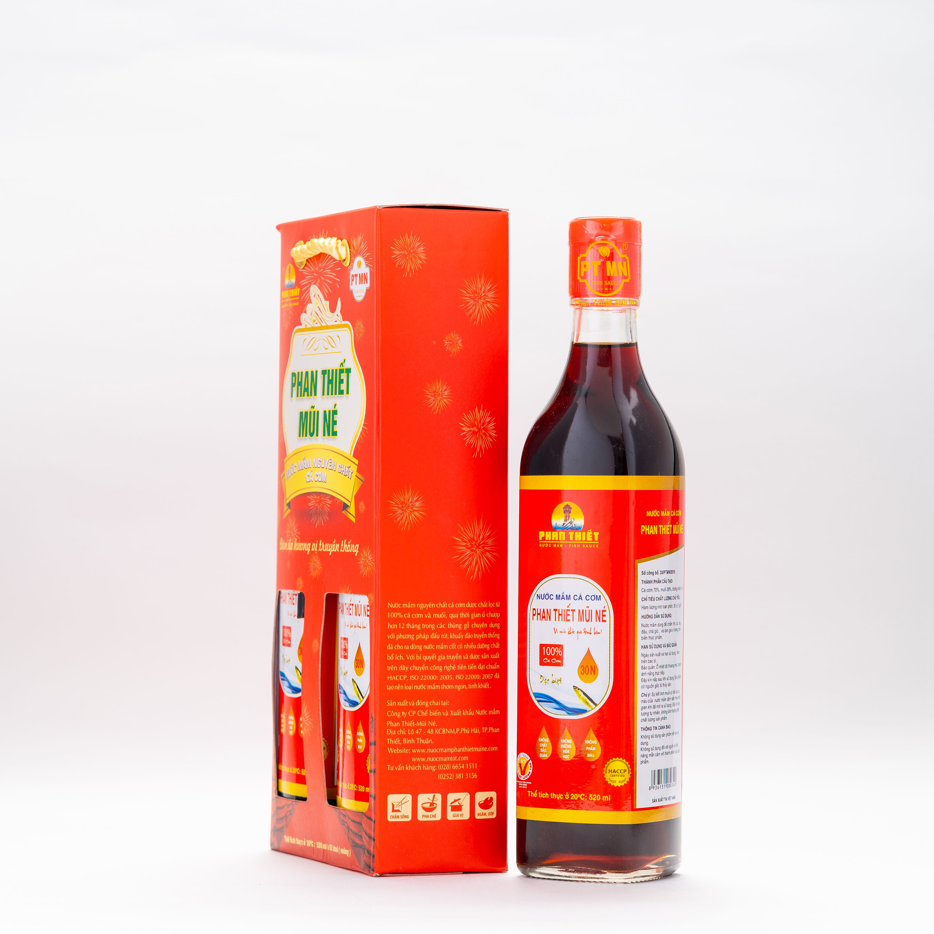 30 Đạm x 520ml Nước Mắm Cá Cơm Truyền Thống Phan Thiết Mũi Né 30N 520ml