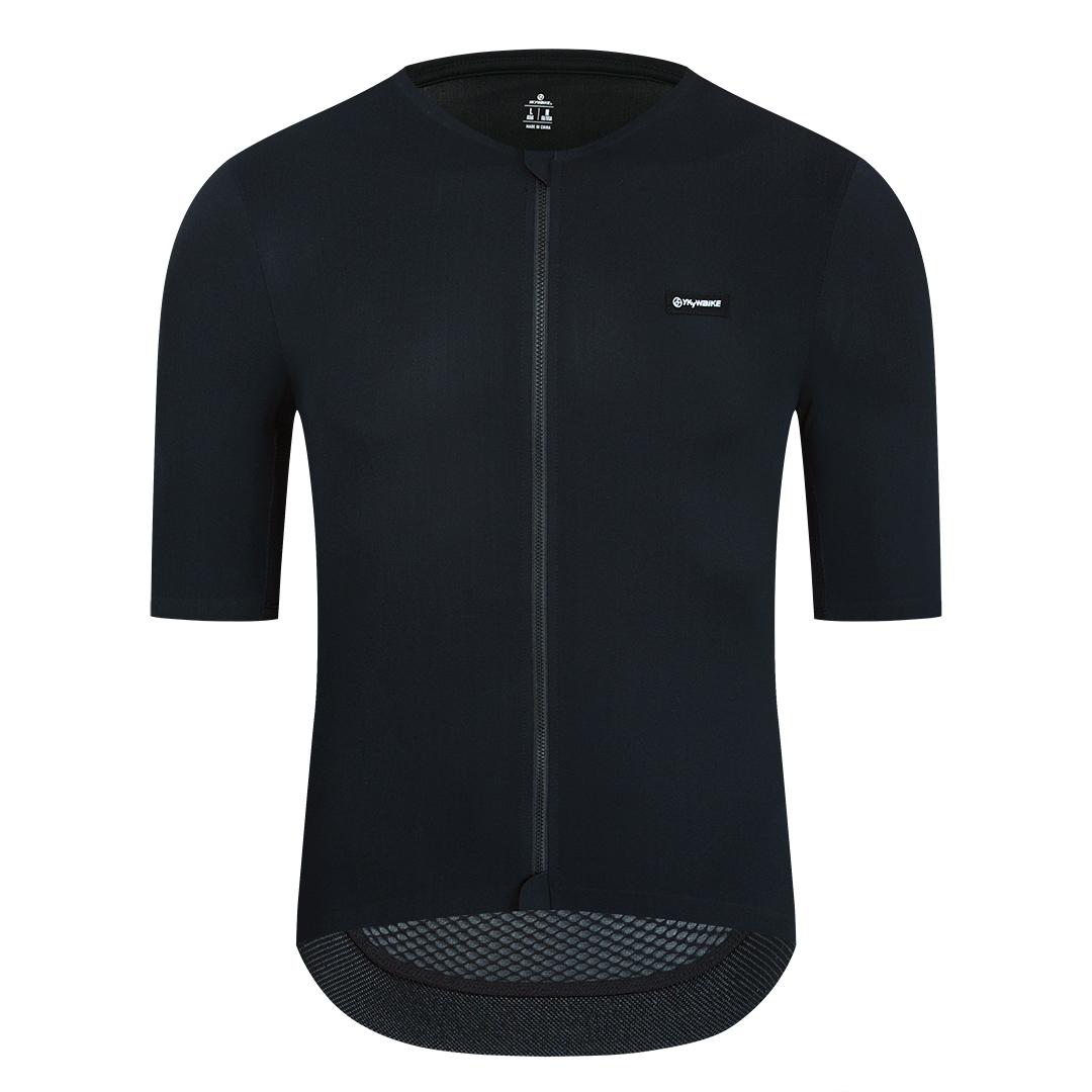 Áo đi xe đạp YKYWBIKE Áo đi xe đạp ngắn tay mùa hè Áo sơ mi xe đạp MTB ngắn tay Dây kéo YKK Vải Coldback Quần áo xe đạp UPF 50 Color: YJZ905 black Size: Asia XL