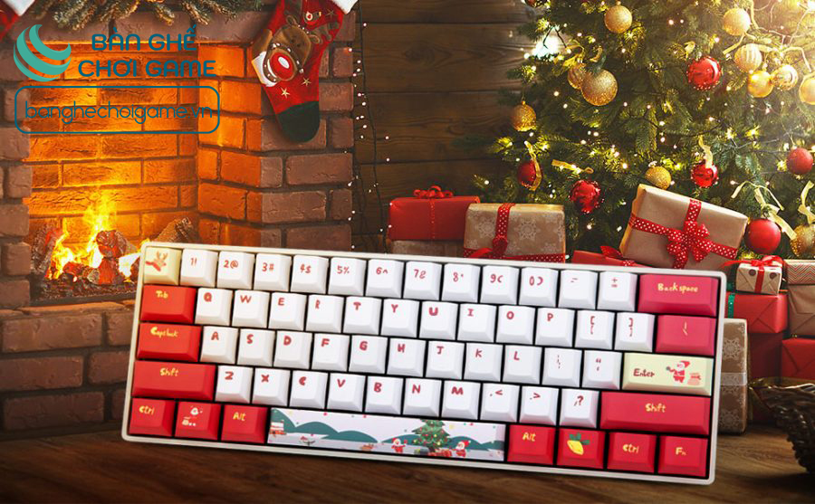 Bộ keycap bàn phím cơ Newmen Christmas PBT Dye-sub 123 keys - hàng chính hãng