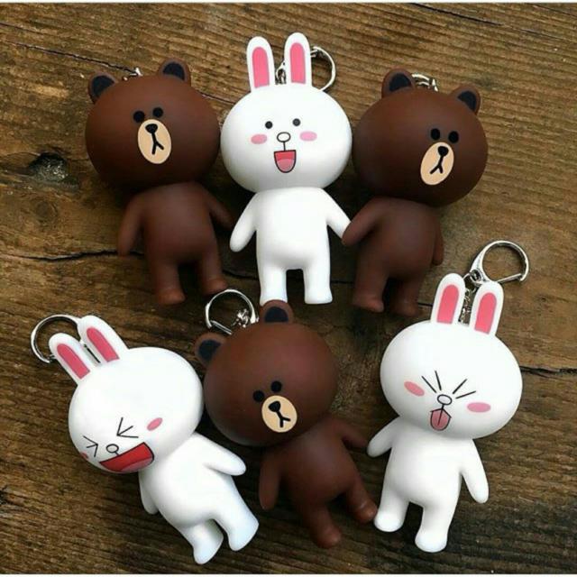 Móc khóa gấu brown và thỏ cony | Squishyvui