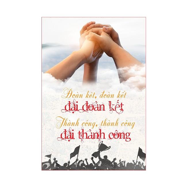 Bộ tranh Slogan cổ động văn phòng CĐ001 tặng bộ đinh 3 chân không phải khoan tường