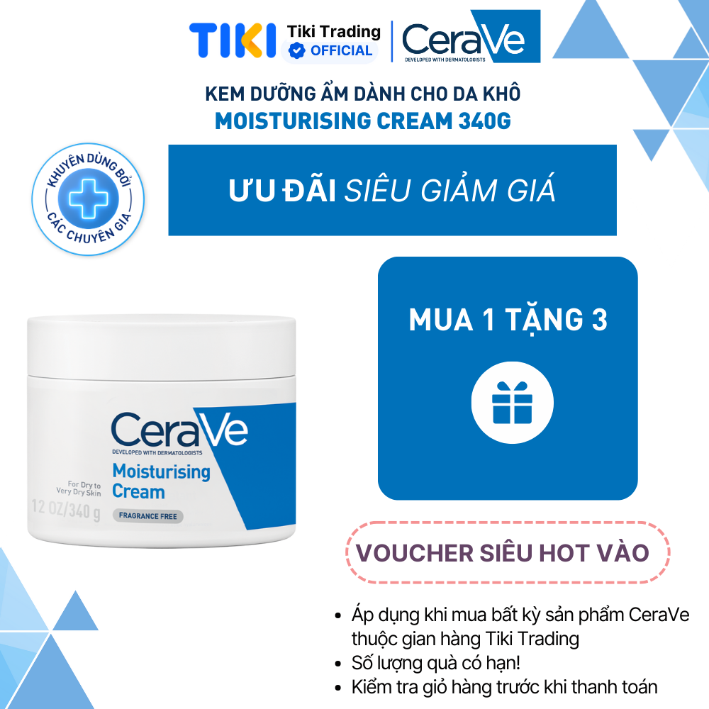 Kem dưỡng ẩm dành cho da khô CeraVe Moisturising Cream 340G