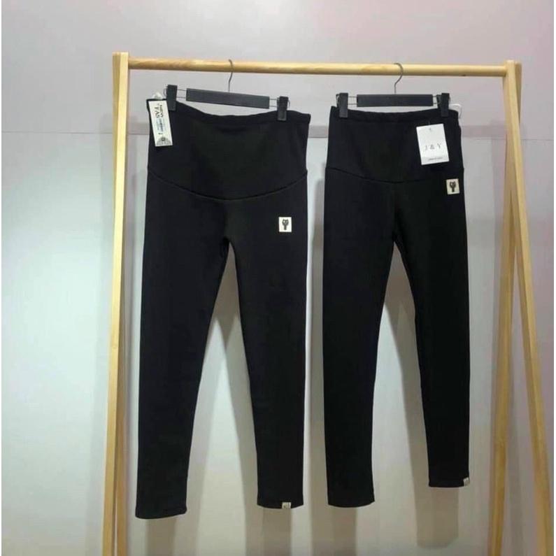 Quần legging bầu cap chéo cao cấp có dây điều chỉnh bụng