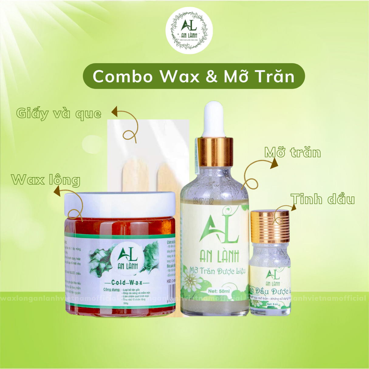 Combo triệt lông Wax An Lành + Mỡ Trăn An Lành