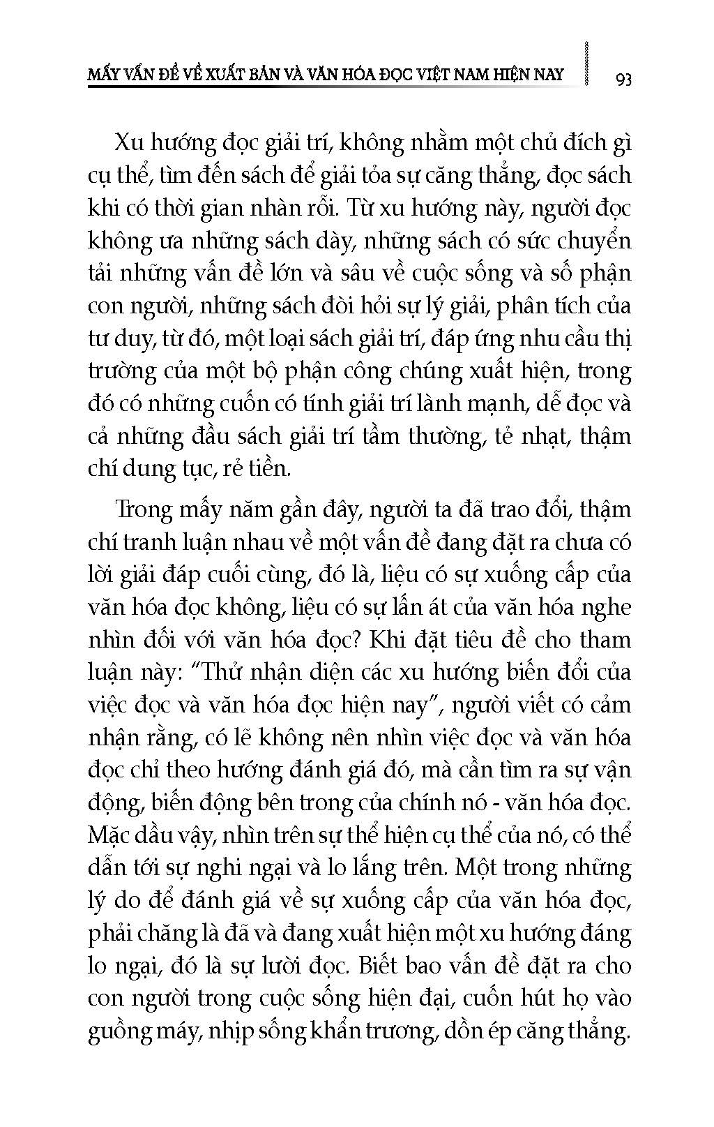 Mấy Vấn Đề Về Xuất Bản Và Văn Hoá Đọc Việt Nam Hiện Nay