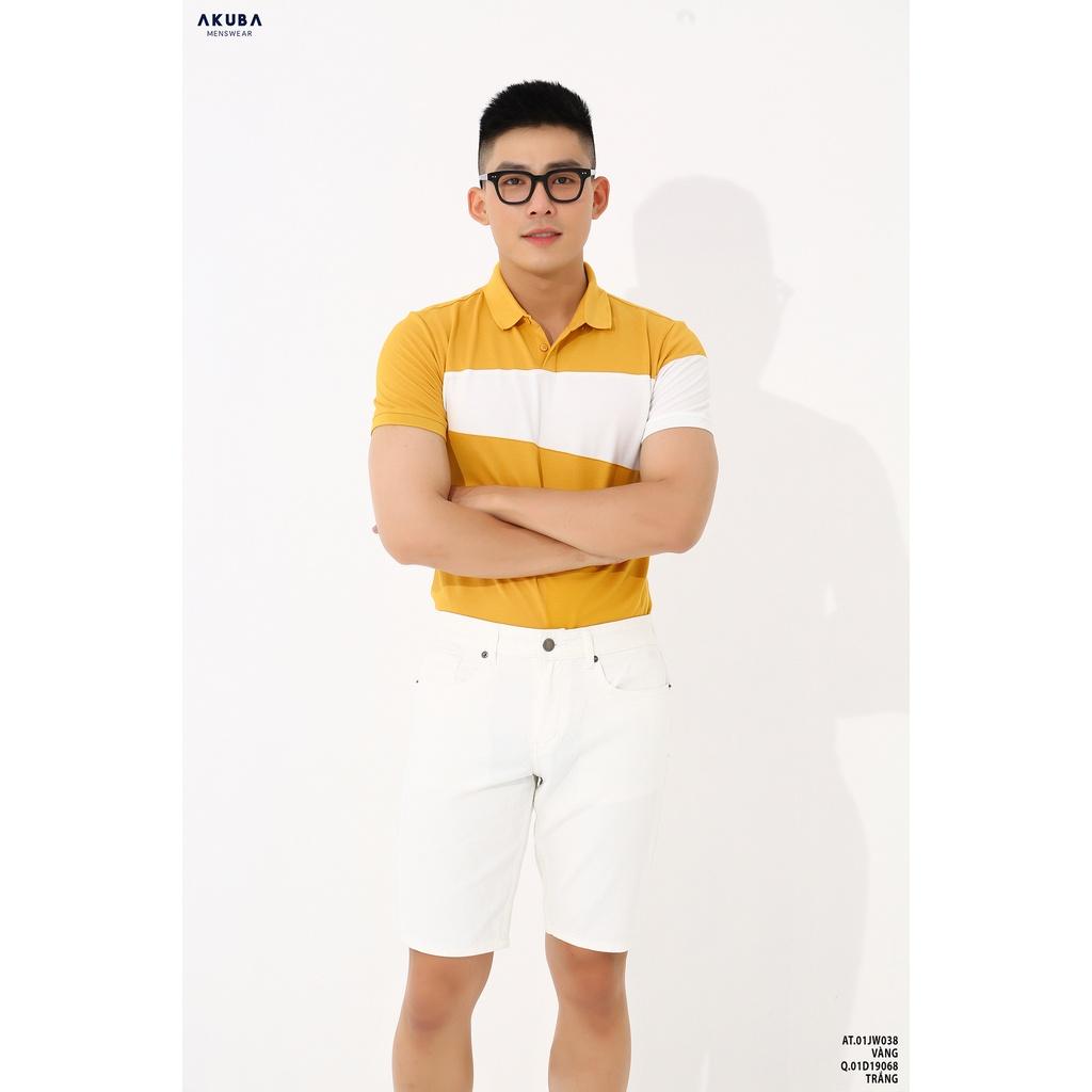 Áo thun Polo nam AKUBA form slimfit, tay ngắn, kiểu dáng sang trọng, chất liệu cotton thoáng mát 01JW038