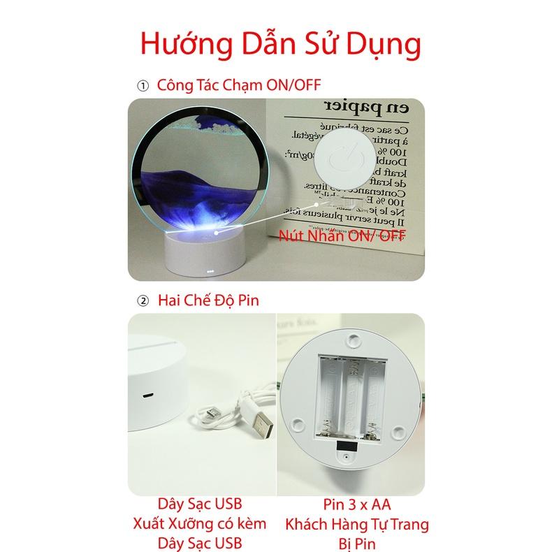 Tranh cát chuyển động 3D Kết hợp đèn led chiếu sáng xung quanh , làm quà tặng , trang trí nhà cửa phong thủy