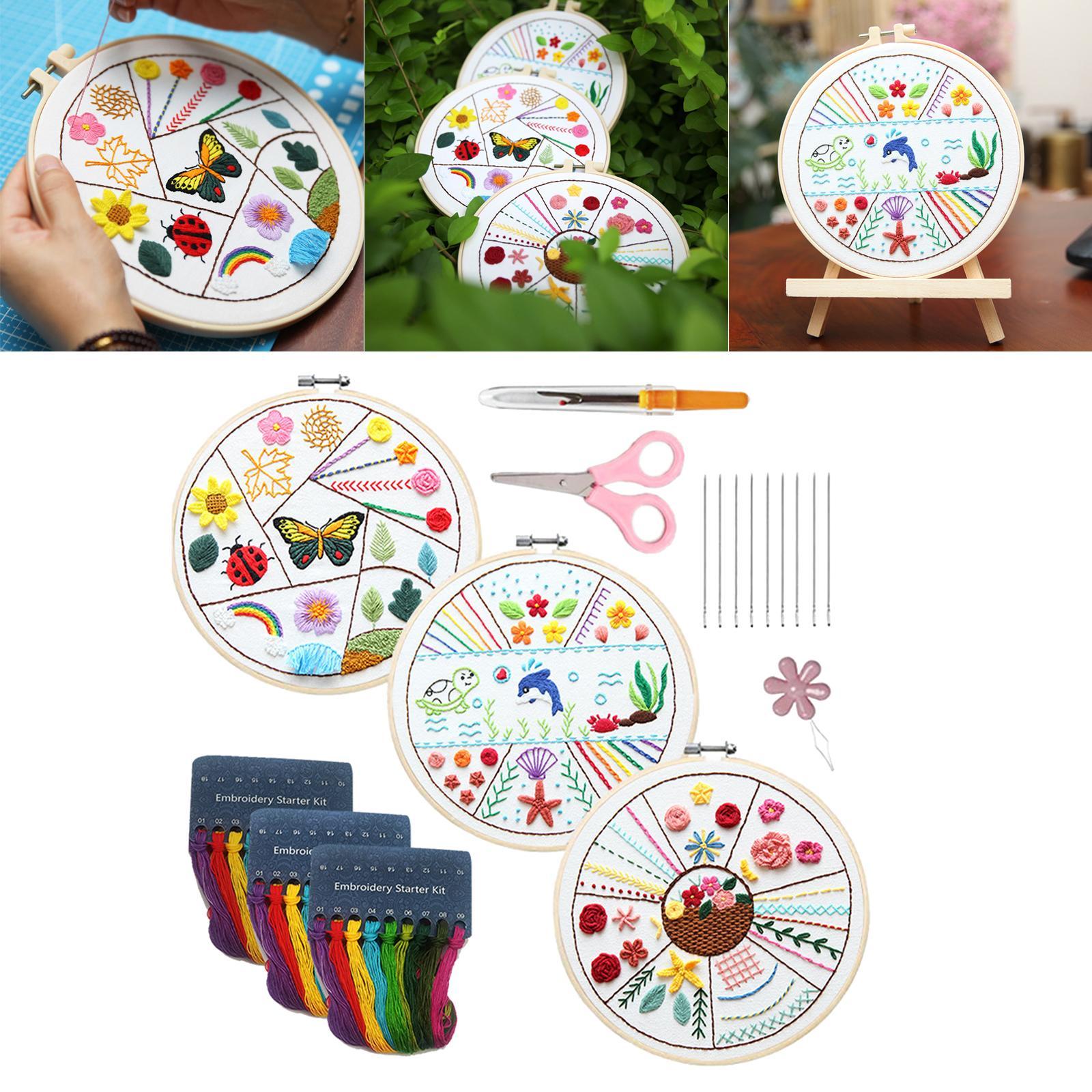 Embroidery Stitch Practice Kit with Pattern Cross Stitch Crafts for Practice