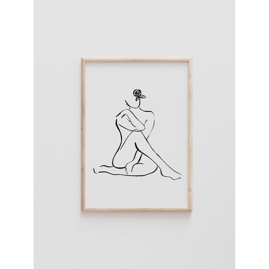 Tranh treo tường | Line art-Woman's Body Fine Line Print 78 , tranh canvas giá rẻ