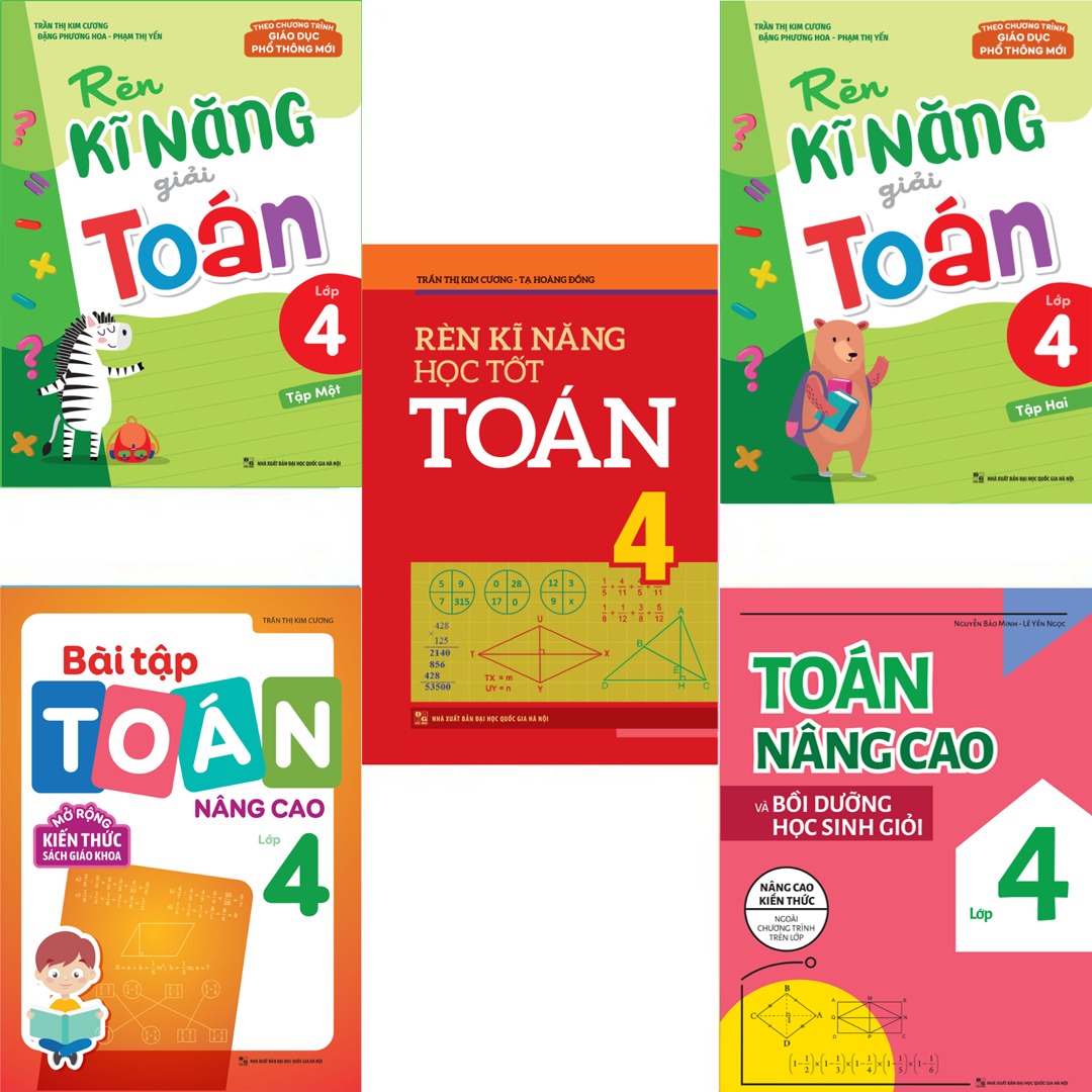 Sách: Combo 5 Cuốn Lớp 4: Toán Nâng Cao + Rèn Kĩ Năng Học Tốt Toán