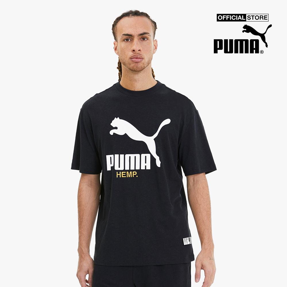 PUMA - Áo thun thể thao nam cổ tròn tay ngắn Hemp 596620-01