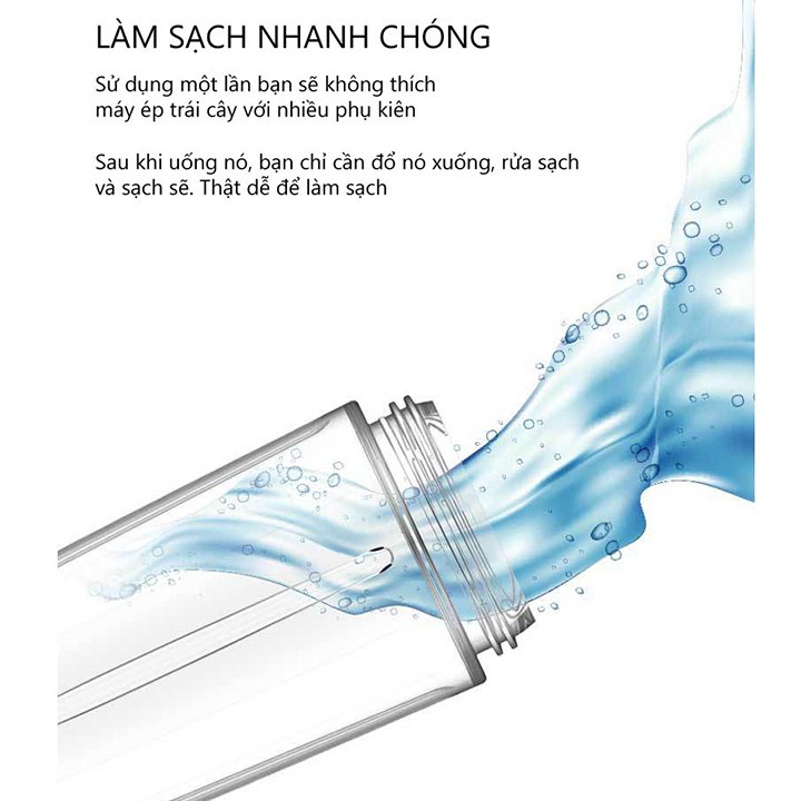 Máy Xay Sinh Tố Không Dây Deerma - Chất Liệu Nhựa Cao Cấp. An Toàn Cho Sức Khỏe - Pin Lithium Mạnh Mẽ, Bền Bỉ - Hàng Cao Cấp - Chính Hãng