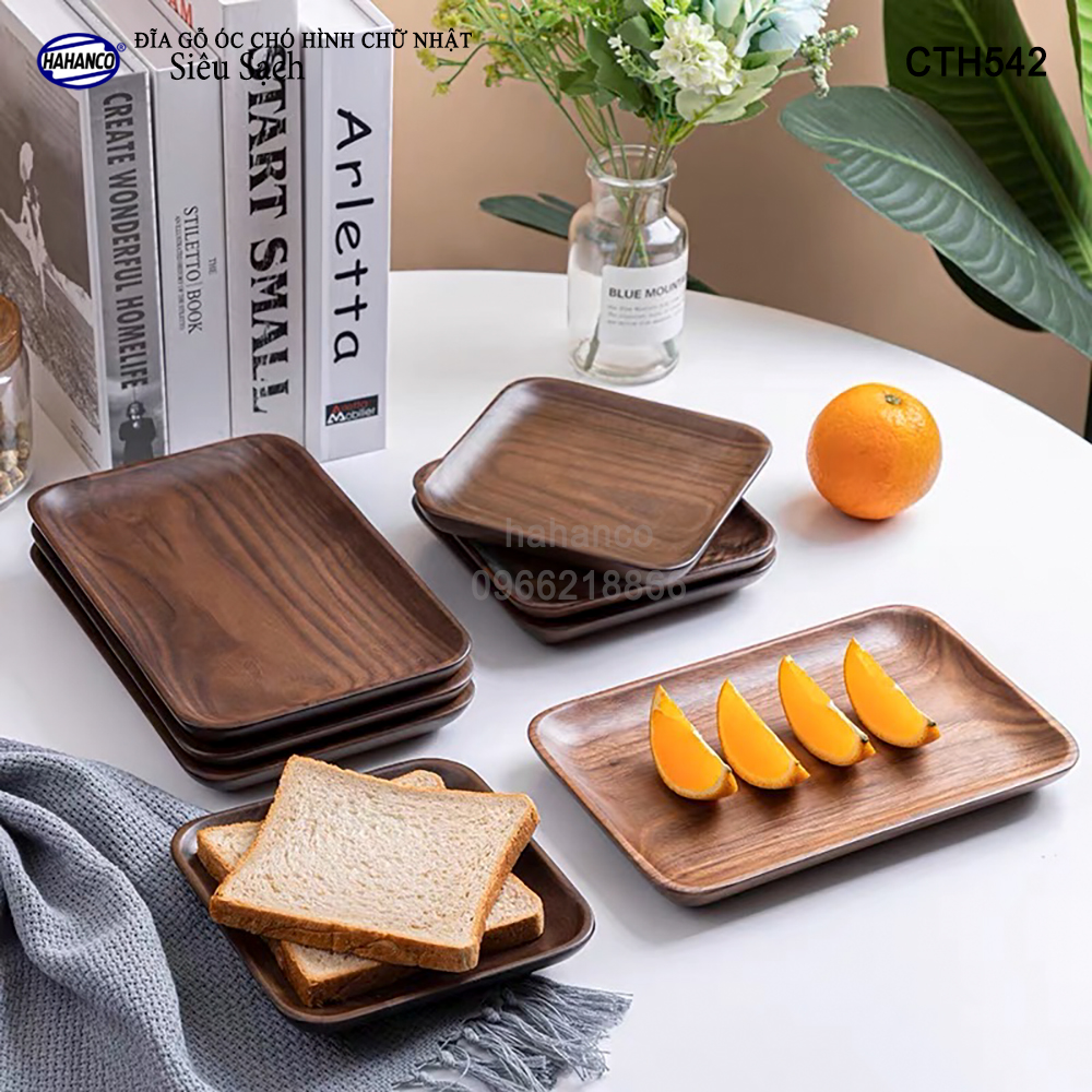 Đĩa Khay Gỗ Óc Chó hàng Xuất Khẩu - đựng đồ ăn/trang trí - đĩa bánh mì/trái cây/ bít tết/ pizza/ phụ kiện chụp ảnh, bày món ăn trong nhà hàng - Sang trọng trên bàn ăn