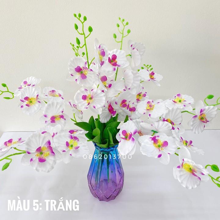 Combo 10 cành Hoa giả - Hoa Lan Hồ Điệp Lucas 60cm trang trí bền, đẹp, sang trọng