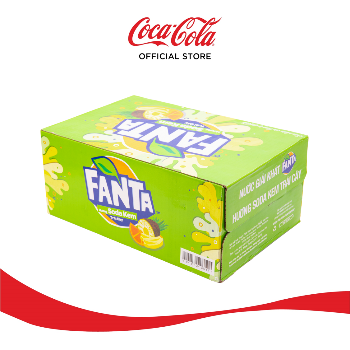 Thùng 24 Lon Nước Giải Khát Có Gas Fanta Soda Kem 320ml x 24