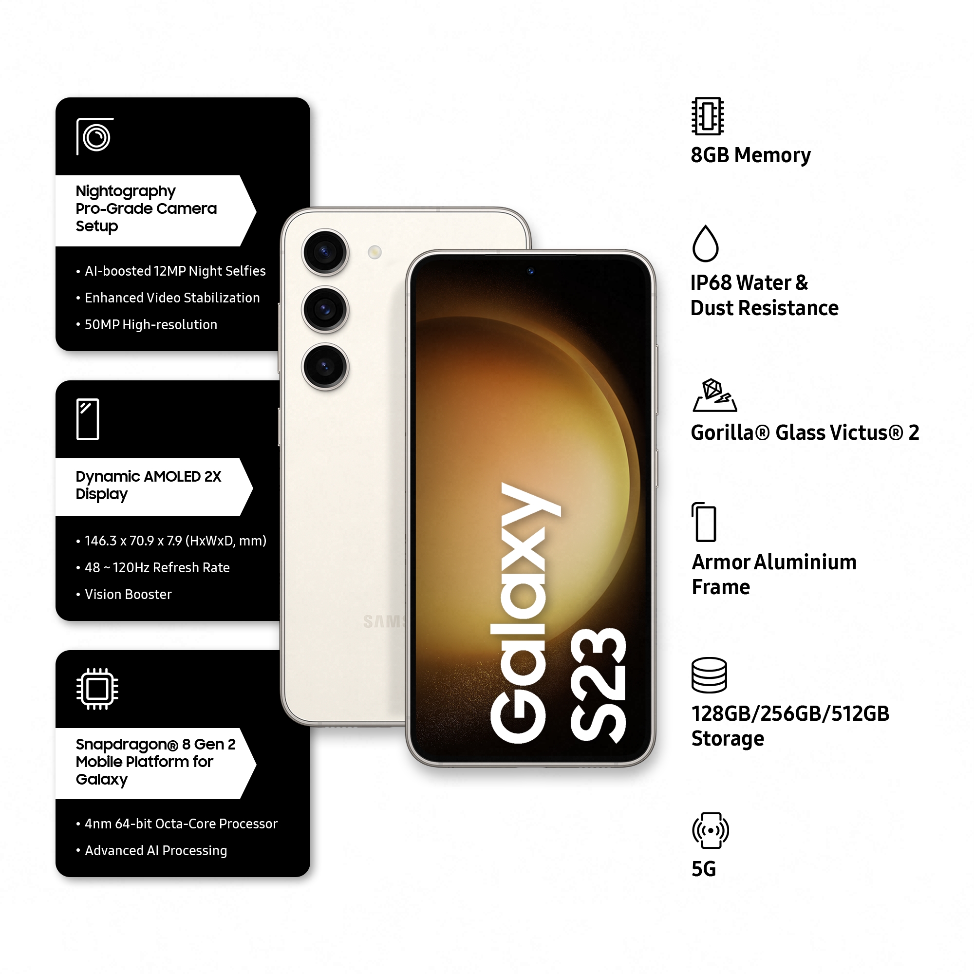 Điện thoại Samsung Galaxy S23 5G  - Hàng chính hãng