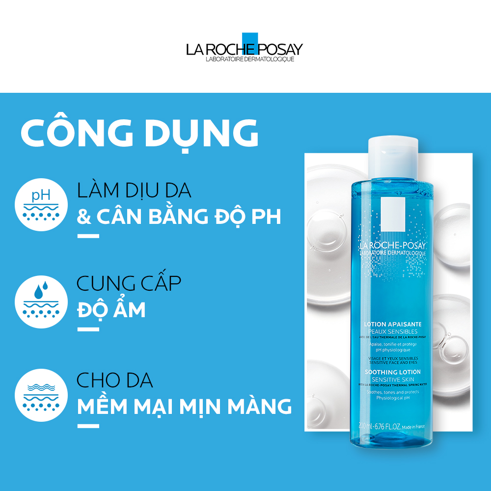 Nước cân bằng giúp làm dịu và bảo vệ da nhạy cảm La Roche-Posay Lotion Sensitive Skin 200ml