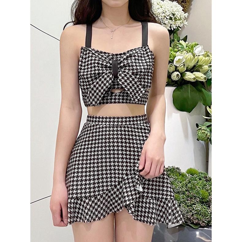 Bikini 2 Mảnh Đẹp - Đồ Bơi Nữ Kẻ Caro Đi Biển