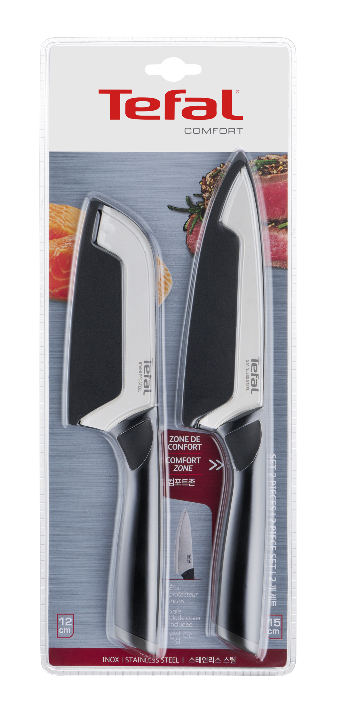 Bộ 2 dao làm bếp Tefal Comfort K221S244 - Hàng chính hãng