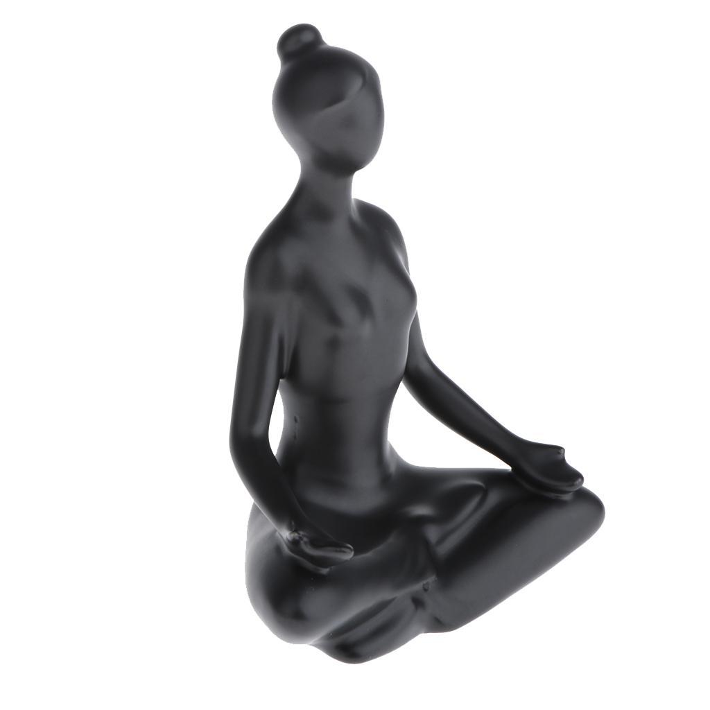 Hình ảnh Home Ceramic Yoga Girl Ornaments Sculpture Decoration Home Furnishing