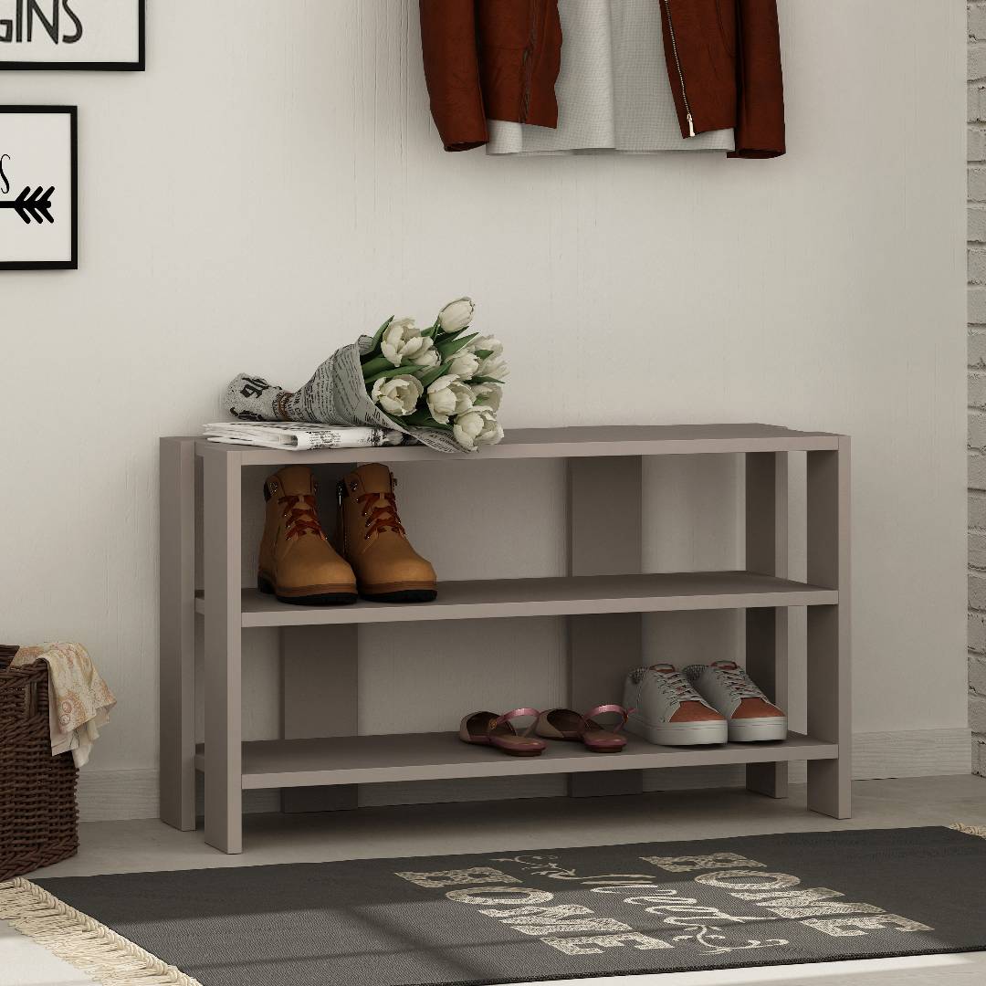 Kệ gỗ để giày hiện đại SMLIFE Riley | Gỗ MDF dày 17mm chống ẩm | D80xR32xC45cm