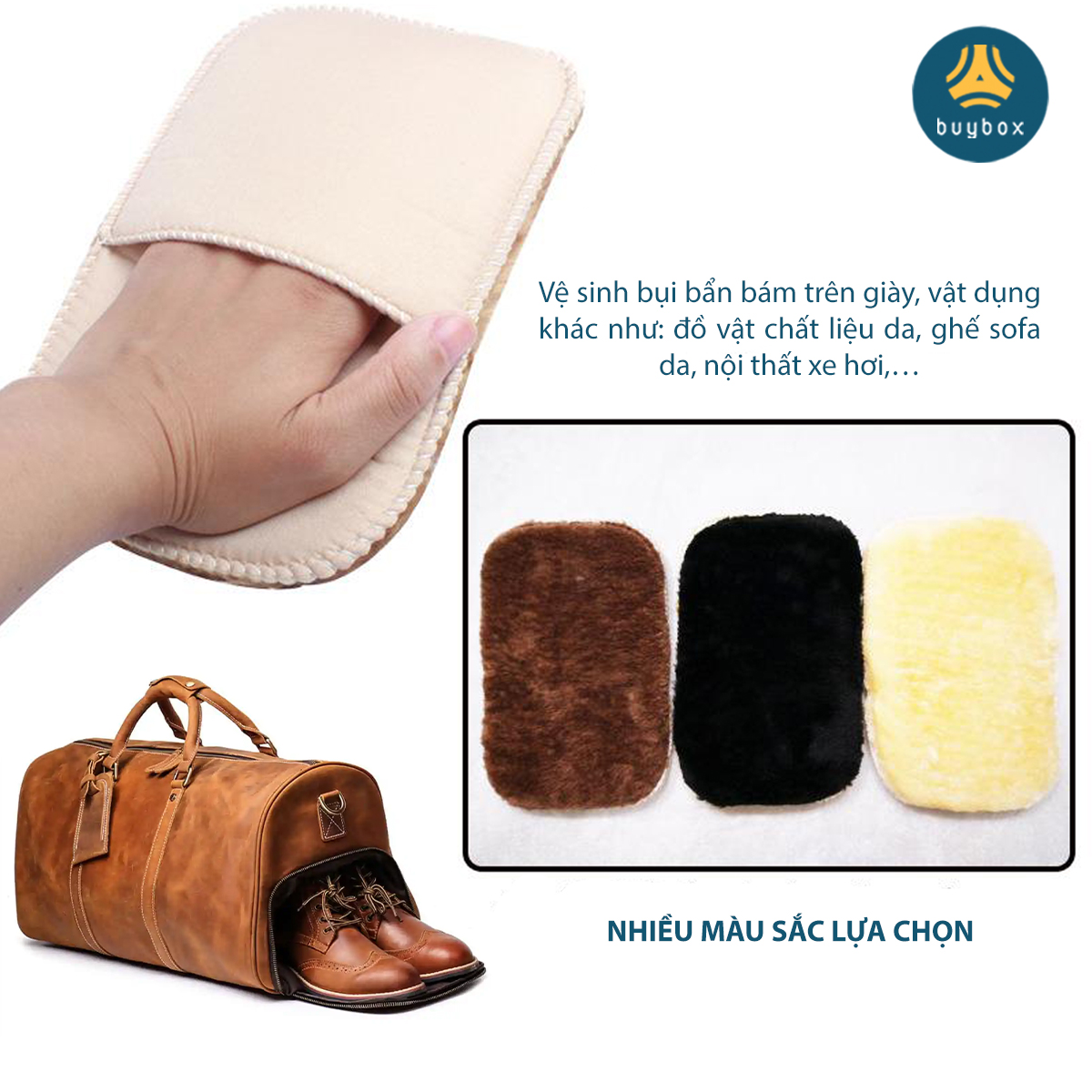 Găng tay đánh bóng giày và vệ sinh giày, làm sạch giày, ghế sofa và các vật dụng bằng da - Buybox - BBPK250