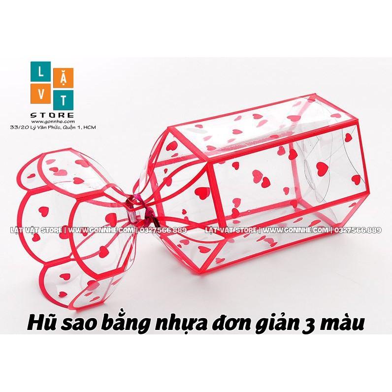 Hũ nhựa đựng sao, đựng giấy điều ước, 3 màu lựa chọn - đựng được 1000 sao - Có video cách gấp