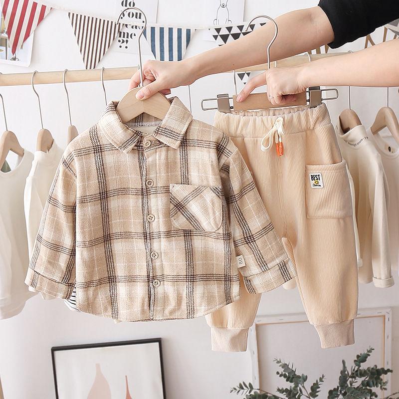 Kẻ Sọc Thời Trang Trẻ Em Bộ Ấm Sang Trọng Cao Cấp Áo Sơ Mi + Quần Bé Trai Quần Áo Bộ Quần Áo Dài Tay Trẻ Em Tracksuits Bé Trai đảng Áo Khoác