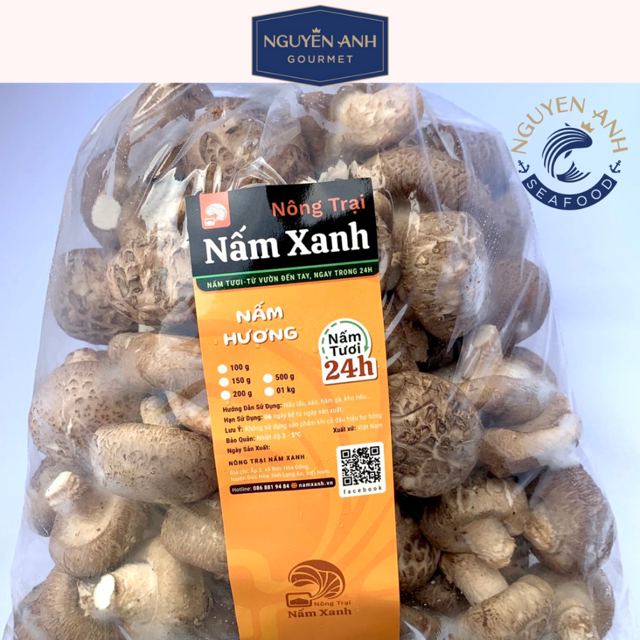 Nấm đông cô tươi 1kg nông trại Nấm Xanh