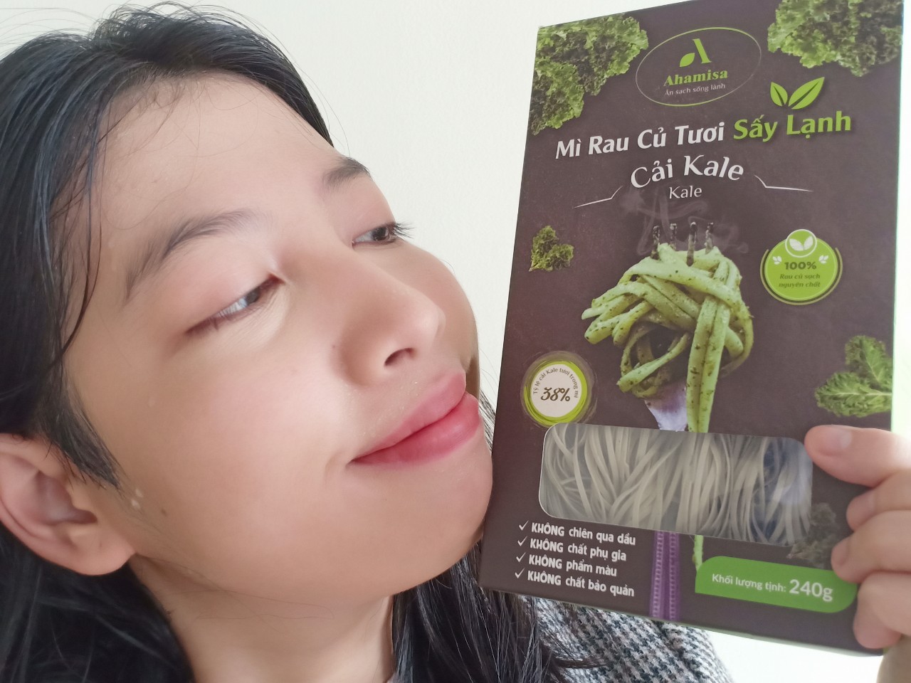 Mì Rau Củ Sạch thương hiệu Ahamisa Cải Kale 240gram.