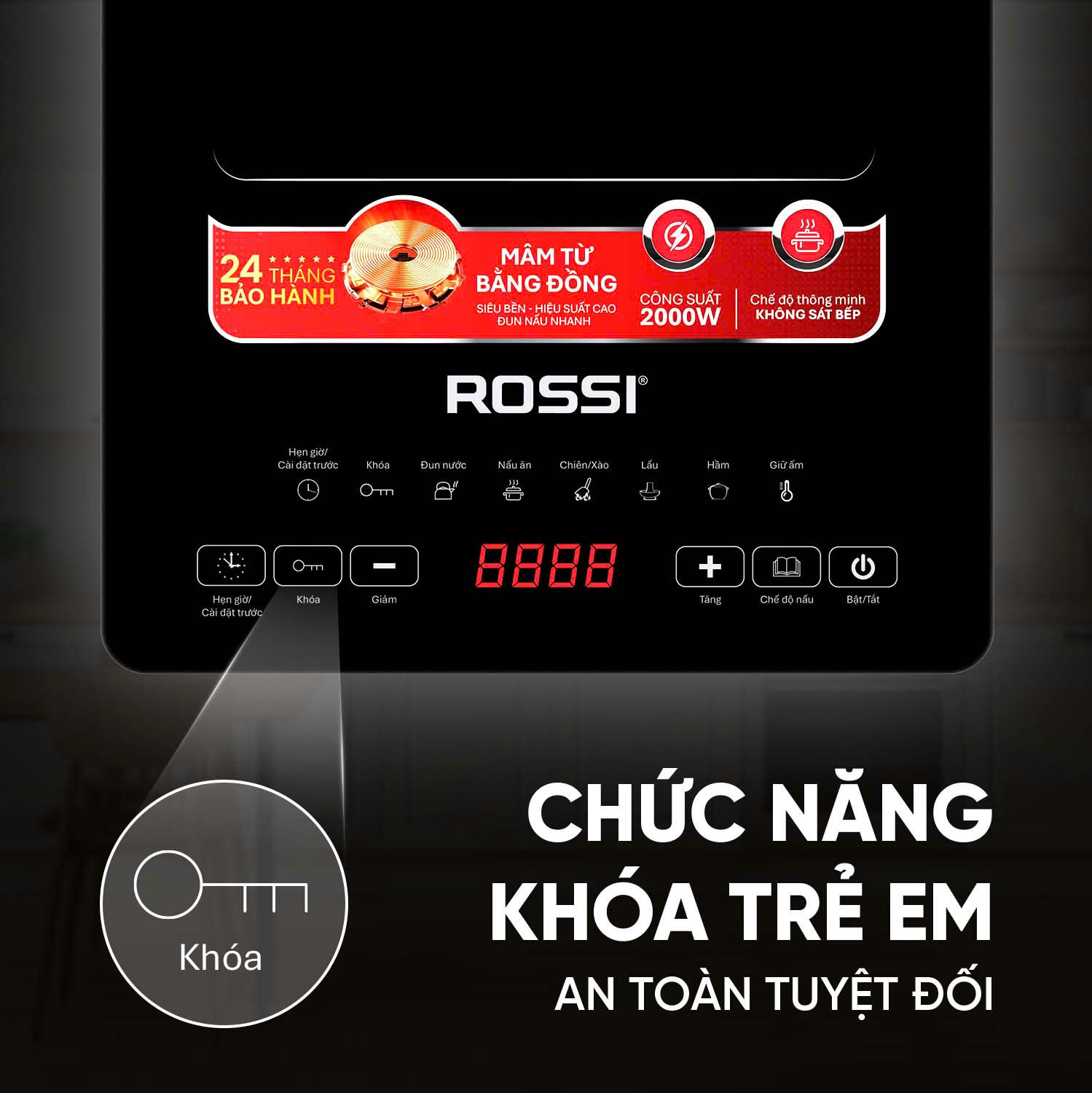 Bếp Từ Đơn Tân Á Đại Thành Rossi RS-1020CE01 Kèm Nồi - Hàng Chính Hãng