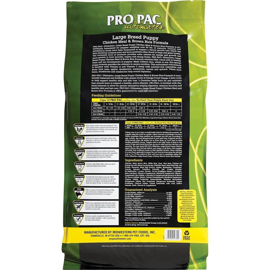 Thức Ăn Chó Con Và Mẹ Giống Lớn Propac Large Breed Puppy Chicken & Brown Rice Formula - Chính Hãng - Nhập Khẩu Mỹ
