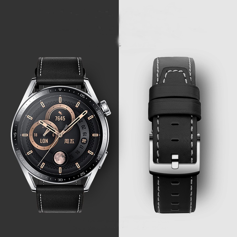 Dây Da Classic Leather Kai Dành Cho Huawei Watch 4/ Watch 4 Pro/ GT4/ GT3 Pro/ GT3 46mm/ GT2/ GT Runner/ Huawei Watch 3/ Watch 3 Pro/ Galaxy Watch 46mm Size 22mm- Hàng Chính Hãng