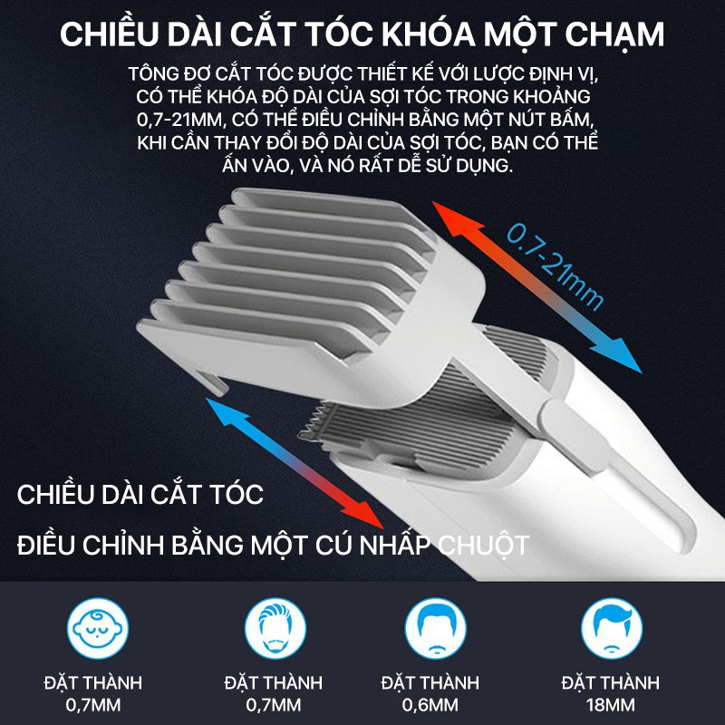 Tông đơ cắt tóc Enchen Boost - 2 chế độ chuyển đổi, Lưỡi cắt thép không gỉ, Pin dùng đến 80 phút - Hàng chính hãng